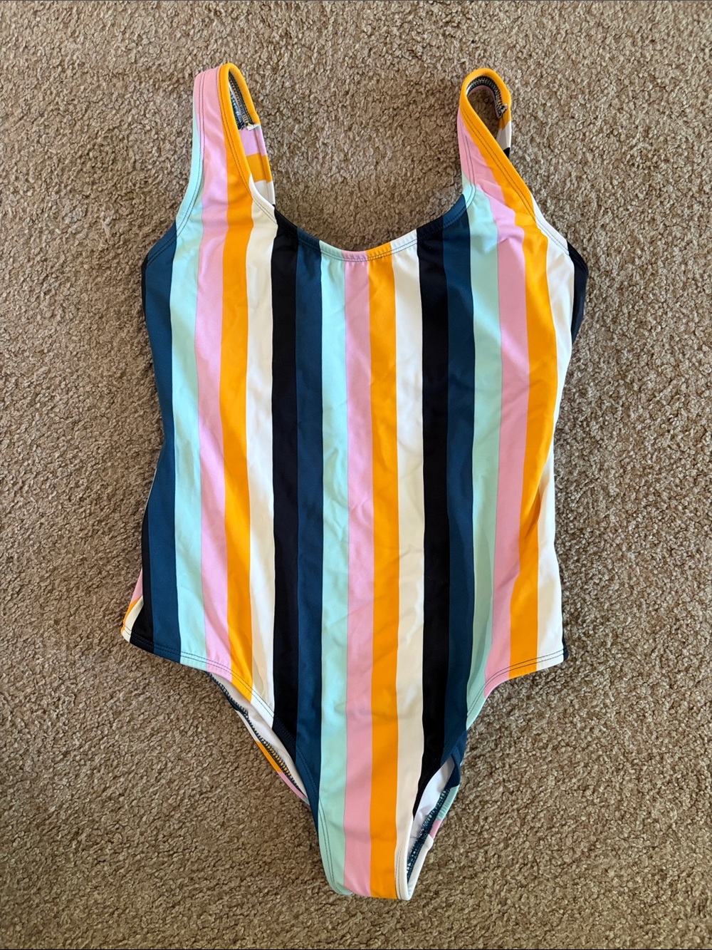 Kona Sol Multicolor Vertical Stripe One-Piece Swimsuit